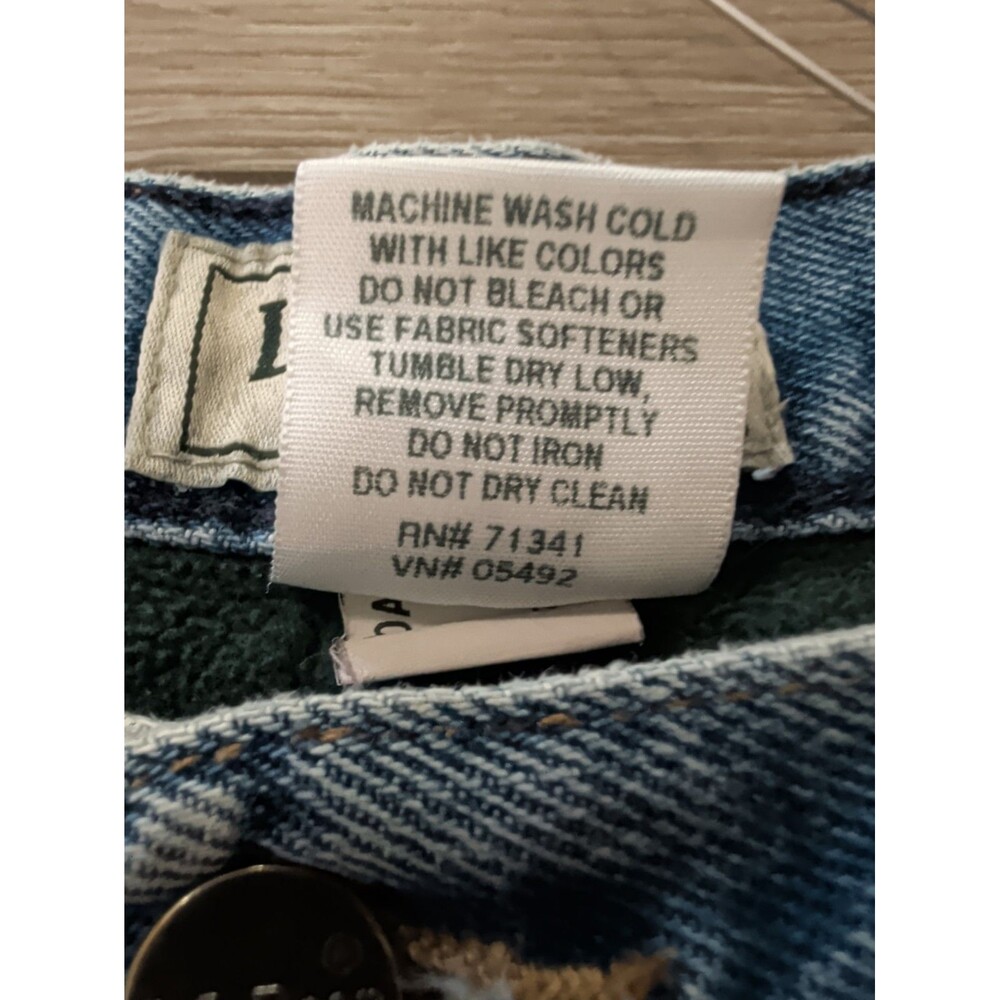 LL Bean Relaxed Fit Flannel Lined Blue Jeans Mens Size 35X30 GUC - Picture 5 of 12